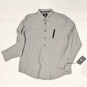 Rock & Republic Men's Gray Casual Button-Down Shirt